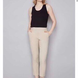 I Love Tyler Madison Pull on Cropped Ankle Pants in Light Beige